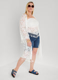Fringed Floral Lace Duster