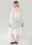 Fringed Floral Lace Duster