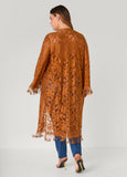 Fringed Floral Lace Duster
