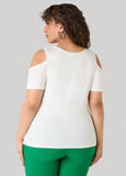 Grommet Cold Shoulder Top
