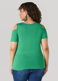 Grommet Cold Shoulder Top