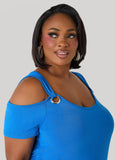 Grommet Cold Shoulder Top