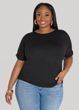 Crochet Paneled T Shirt