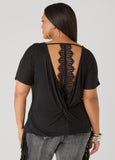 Lace Paneled Open Back Top