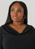 Cowl Neck Ruched Top