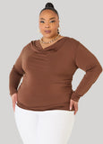 Cowl Neck Ruched Top