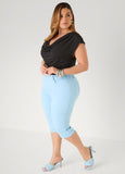 Plus Size Short Sleeve Top Cowl Neck Draped Knit Top Styles