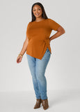 Split Side Stretch Knit Top