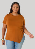 Split Side Stretch Knit Top