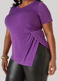 Split Side Stretch Knit Top