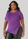Split Side Stretch Knit Top