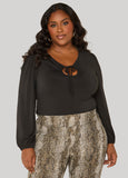 Tie Front Cutout Top