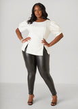 Puff Sleeve Scuba Blouse