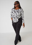 Slub Knit V Neck Top