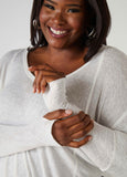 Slub Knit V Neck Top