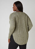 Slub Knit V Neck Top