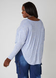 Slub Knit V Neck Top
