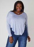 Slub Knit V Neck Top