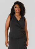 Ruched Faux Wrap Top