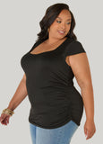 Ruched Cap Sleeved Top
