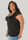 Ruched Cap Sleeved Top