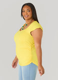 Ruched Cap Sleeved Top