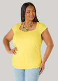 Ruched Cap Sleeved Top