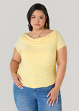 Ruched Cowl Neck Top