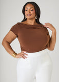 Ruched Cowl Neck Top
