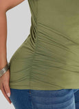 Ruched Cowl Neck Top