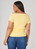 Ruched Cowl Neck Top