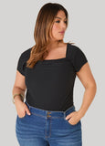 Ruched Square Neck Top