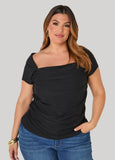 Ruched Cowl Neck Top