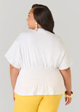 Shirred Waist Cotton Jersey Tee
