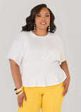 Shirred Waist Cotton Jersey Tee