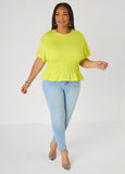 Shirred Waist Cotton Jersey Tee