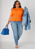 Shirred Waist Cotton Jersey Tee
