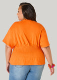 Shirred Waist Cotton Jersey Tee