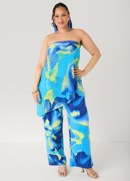 Tropical Asymmetric Mesh Tube Top