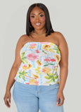 Summer Print Mesh Tube Top