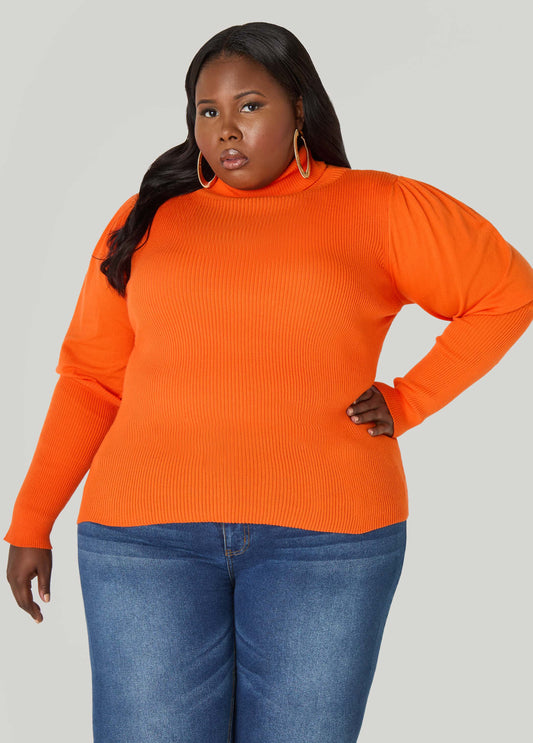 Puff Sleeved Turtleneck Sweater