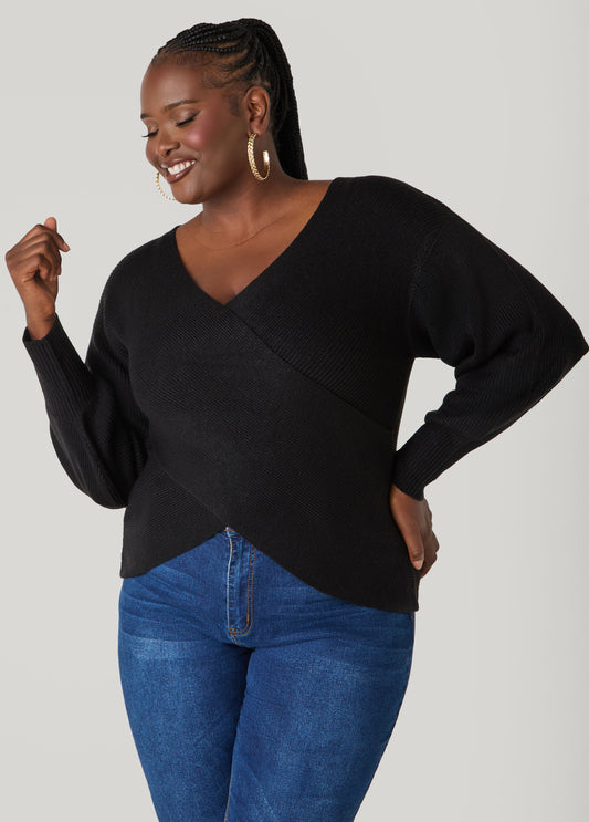 Plus Size Crisscross Sweater