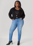 Cropped Ribbed Cardigan