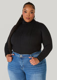 Plus Size Turtleneck Ribbed Sweater