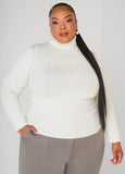 Plus Size Ribbed Lurex™ Turtleneck Sweater