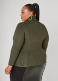 Turtleneck Ribbed Knit Sweater