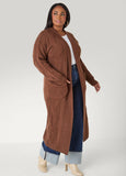 Open Front Cable Knit Duster