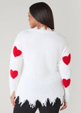 Distressed Hearts Sweater
