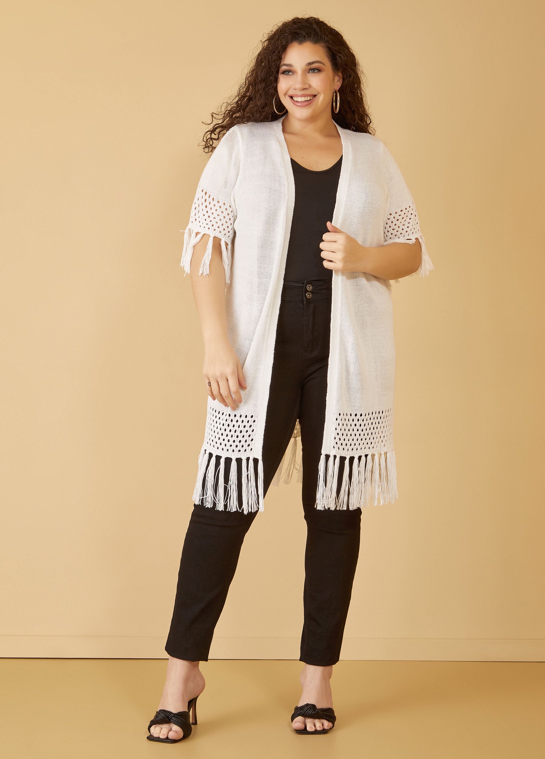 Plus Size crochet cardigan plus size knit duster layer plus