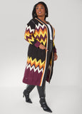 Chevron Knit Open Front Duster
